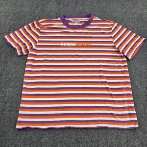 Vintage Guess x 88 Rising Striped T‎ Shirt Orange Purple White Crew Neck XL
